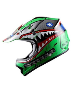 Casco Motocross Power Gear HBOY Shark Verde Medio