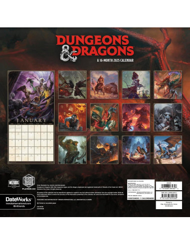 2025 Dungeons and Dragons Wall Calendar