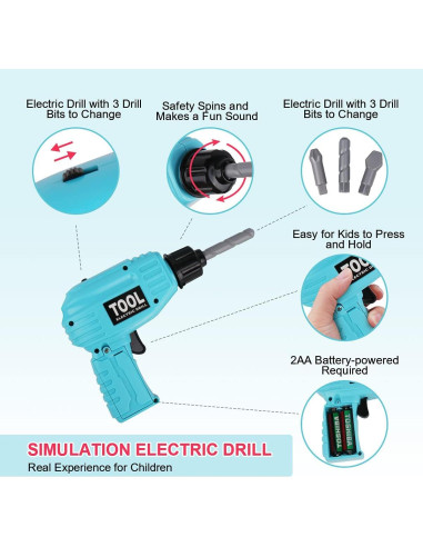 Juego de Herramientas LOYO para Niños 27 Piezas Azul