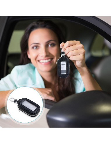 Funda Universal de Llave de Coche de Cuero PU Negra