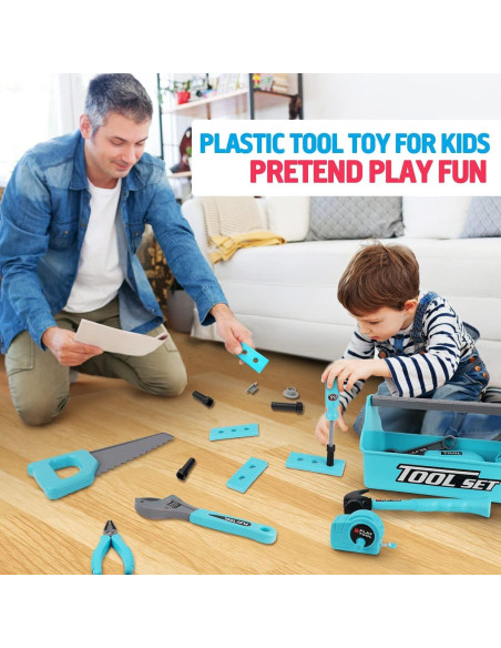 Juego de Herramientas LOYO para Niños 27 Piezas Azul