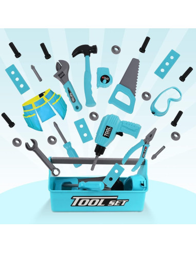 Juego de Herramientas LOYO para Niños 27 Piezas Azul