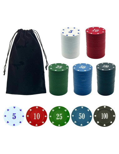 Fichas de Póker SEETOOOGAMES Set 125pcs Plástico Mezclado