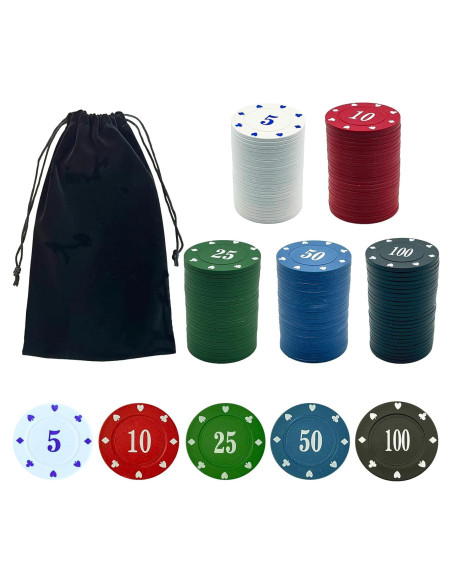 Fichas de Póker SEETOOOGAMES Set 125pcs Plástico Mezclado