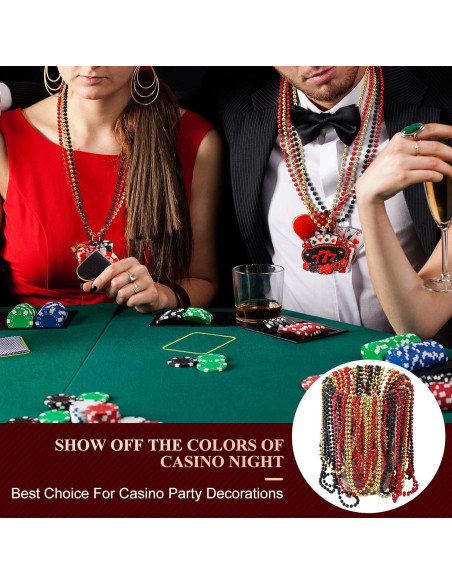 Collares de Perlas Casino 72 Pcs Ferreve 12 Estilos Fiesta
