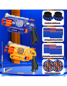 Conjunto de 2 Pistolas Blaster BBnote con 80 Dardos y Objetivos 2