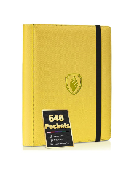 Carpeta de Cartas Fabmaker 540 Bolsillos Amarilla Resistente
