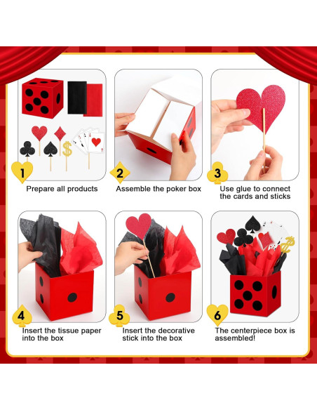 Zhanmai 4 Cajas de Póker para Fiesta Casino 15x15x15 cm