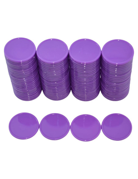 Set de 100 Fichas Plásticas 25mm SmartDealsPro Púrpura