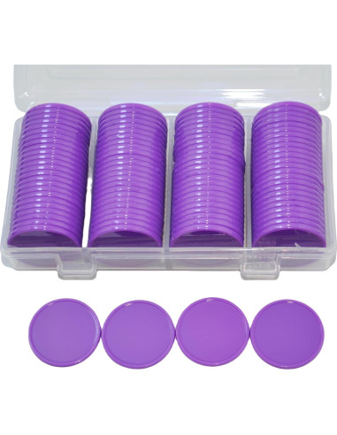 Set de 100 Fichas Plásticas 25mm SmartDealsPro Púrpura