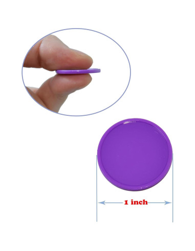 Set de 100 Fichas Plásticas 25mm SmartDealsPro Púrpura