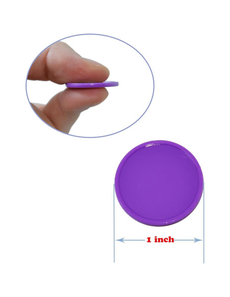 Set de 100 Fichas Plásticas 25mm SmartDealsPro Púrpura
