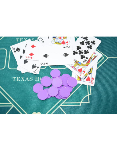 Set de 100 Fichas Plásticas 25mm SmartDealsPro Púrpura