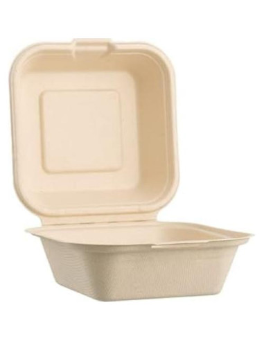 50 Contenedores Cuadrados Compostables Harvest Pack 15.24 cm