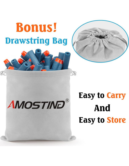Recargas Nerf AMOSTING 100PCS Elite 2.0 Azul con Bolsa