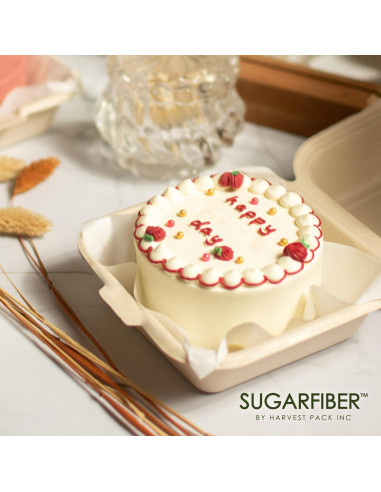 50 Contenedores Cuadrados Compostables Harvest Pack 15.24 cm