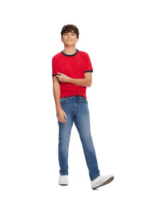 Camiseta de Manga Corta Tommy Hilfiger Niños Rojo 8-10 Años 2