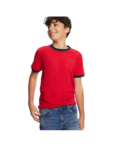 Camiseta de Manga Corta Tommy Hilfiger Niños Rojo 8-10 Años