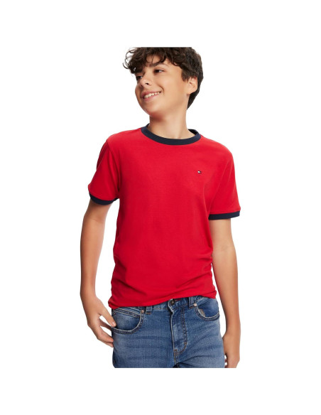 Camiseta de Manga Corta Tommy Hilfiger Niños Rojo 8-10 Años