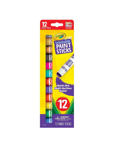 Crayola Palitos de Pintura Lavables 12 Colores Secado Rápido