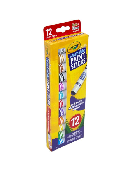 Crayola Palitos de Pintura Lavables 12 Colores Secado Rápido