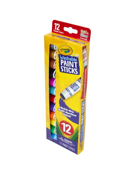 Crayola Palitos de Pintura Lavables 12 Colores Secado Rápido