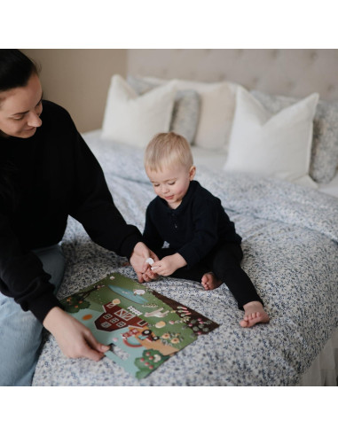 Set de Stickers Reutilizables Mushie Granja 50 Piezas