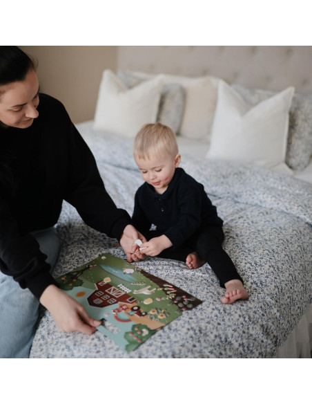 Set de Stickers Reutilizables Mushie Granja 50 Piezas