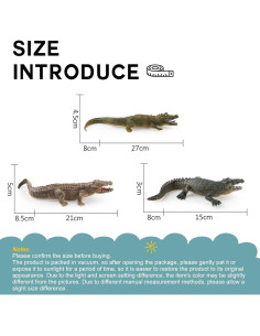 Juego de 3 Figuras de Cocodrilo Realistas CHELEI2019 2