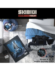 Manta Franco Skibidi Toilet 116x152 cm Suave y Acolchada 2