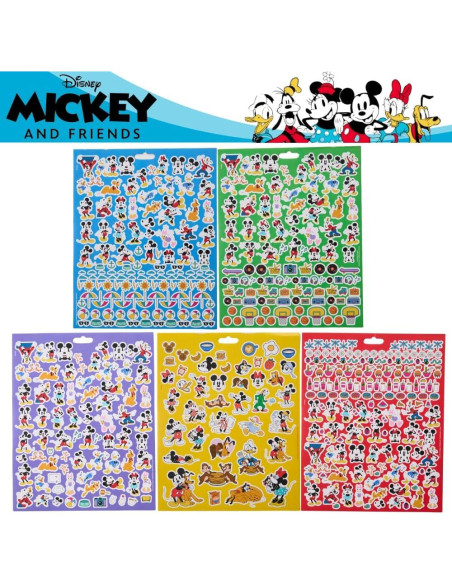 Set de Pegatinas Disney Mickey Mouse 12 Hojas + 1000 Stickers