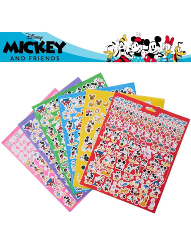 Set de Pegatinas Disney Mickey Mouse 12 Hojas + 1000 Stickers