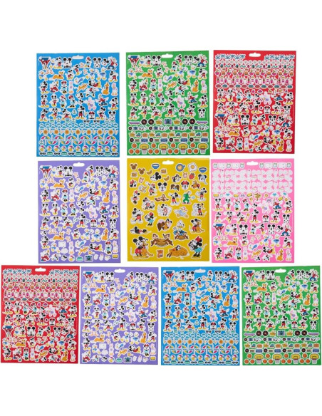 Set de Pegatinas Disney Mickey Mouse 12 Hojas + 1000 Stickers