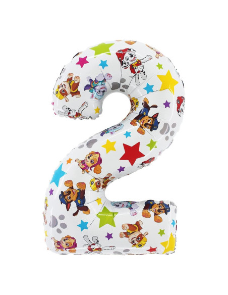 Globo de Aluminio Toyland Número 2 Paw Patrol 66 cm