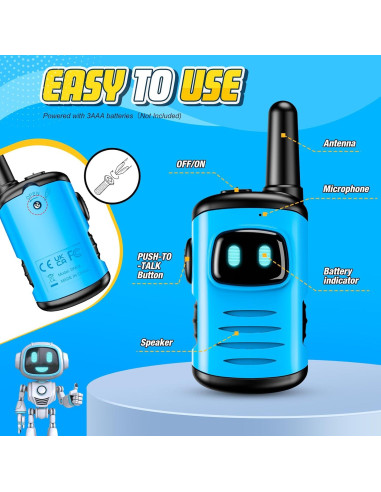 Walkie Talkies para Niños comedyfun 2 Paquete Mini Robots