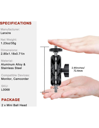 Brazo Mágico con Cabeza de Doble Bola Lanxire - 2 Piezas, 2kg