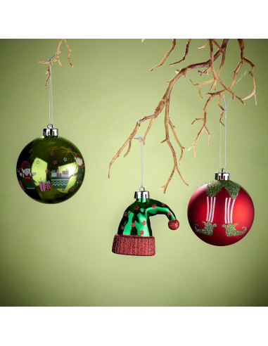 DecorbyHannah Juego de 60 Adornos Navideños Temáticos