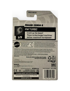 Hot Wheels Pagani Zonda R Turbo 1/5 Metal Azul 72/250 2