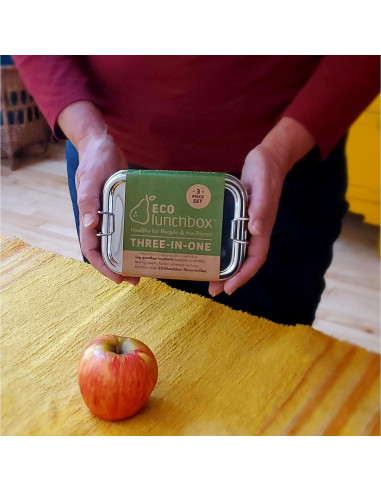 Caja Bento Ecolunchbox Acero Inoxidable 3 Niveles 0.95L