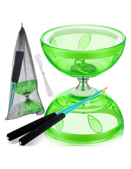 Juego de Diabolo Chino Simgoing Verde con Palos y Cuerda