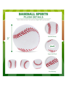 Pelota de Béisbol de Peluche DolliBu - Suave 7,62 cm 2