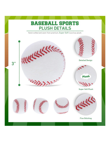 Pelota de Béisbol de Peluche DolliBu - Suave 7,62 cm