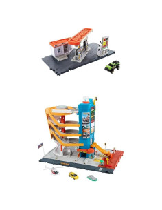 Estación de Combustible Matchbox + Camión 1:64 y Centro 5 Niveles