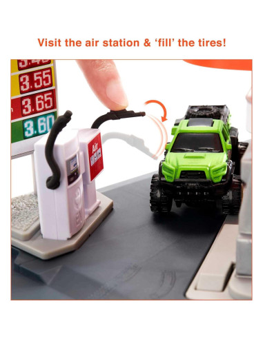 Estación de Combustible Matchbox + Camión 1:64 y Centro 5 Niveles