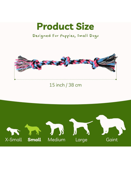 Juguete de Cuerda para Cachorros SHARLOVY 38cm Algodón Natural