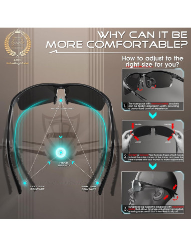 Gafas de sol polarizadas ATTCL - Marco ligero Al-Mg UV400