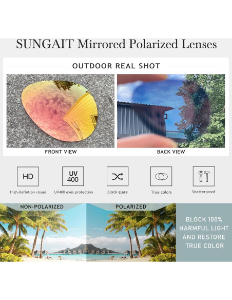 Gafas de sol aviador oversized SUNGAIT - Lentes polarizados