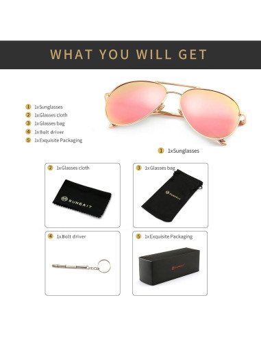 Gafas de sol aviador oversized SUNGAIT - Lentes polarizados