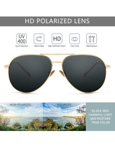 Gafas de sol aviador SUNGAIT - Lentes polarizados grandes 2