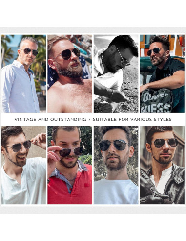 Gafas de sol aviador SUNGAIT - Lentes polarizados grandes